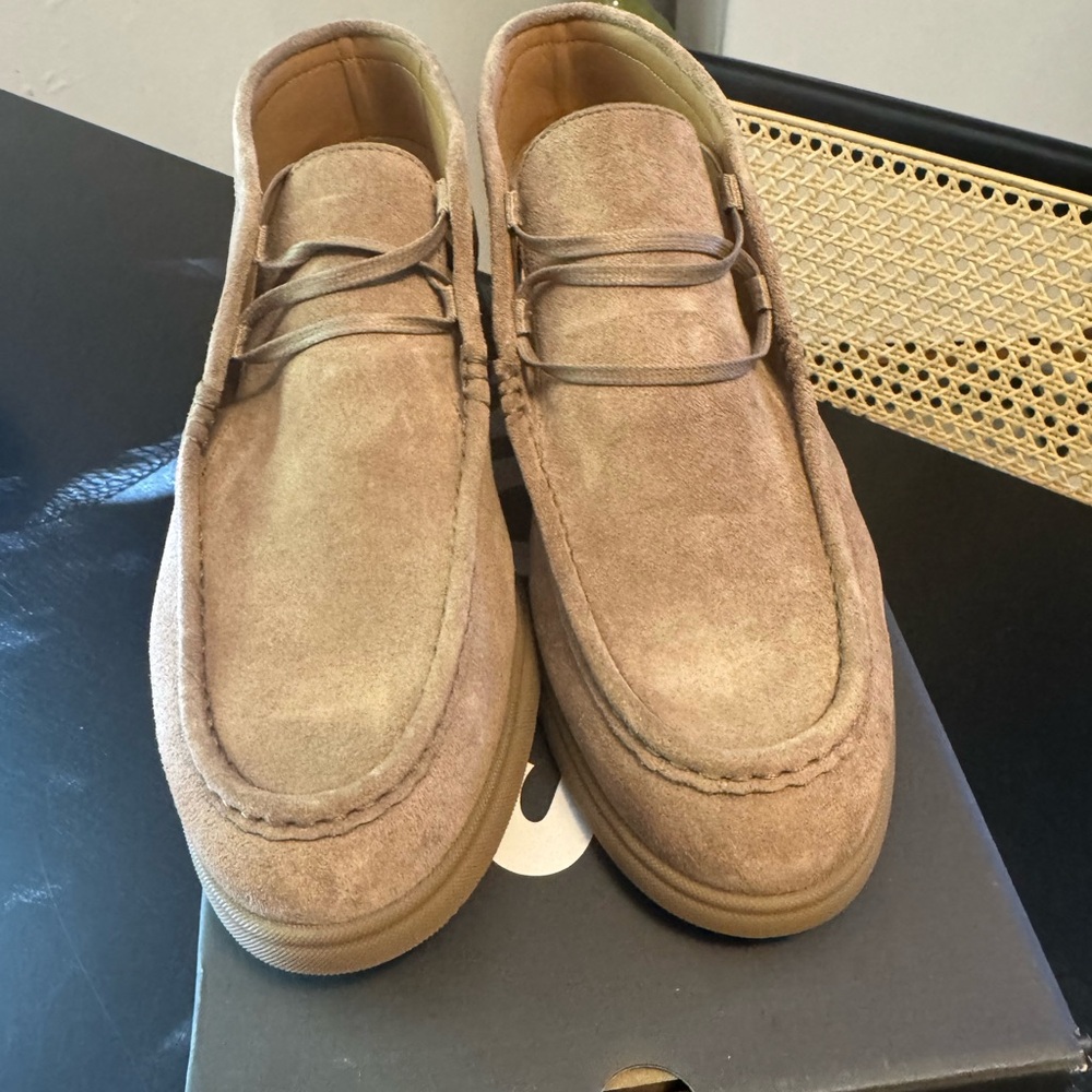 Boss Light Brown Suede Loafers